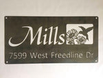Hummingbird Sunflower Metal Name SIGN