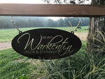 2ft Personalized 0val sign, Personalized Metal Sign, laser cut sign with your name, oval address sign