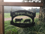 Metal  Cow Sign  personalized with your name or farm name