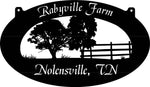 32 inch  Metal Sign with tree , fence customized with your name