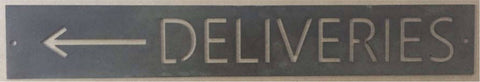 Metal DELIVERIES sign