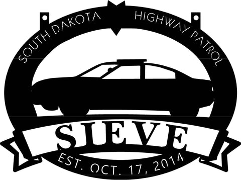 State patrol metal sign, metal police sign