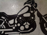 Metal motercycle sign with bolt on stakes