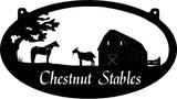 Metal sign with goat ,horse and barn, 3ft sign