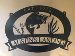 Metal FISH sign with UNDERWATER FISH scene