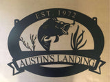 Metal FISH sign with UNDERWATER FISH scene
