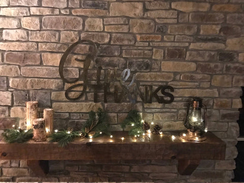 GIVE THANKS wall decor,Huge metal wall words"Give Thanks"