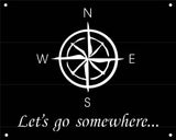 Metal COMPASS SIGN, Lets Go SOMEWHERE