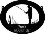 Personalized, metal FISHERMAN sign