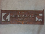 Metal FISH , MOOSE sign ALPENGLOW  in copper patina