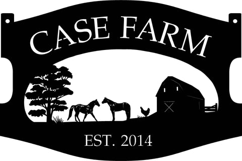 Metal FHORSE Sign ,BARN, HORSES, Your Name