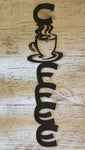 Metal COFFEE DECOR, rustic coffee wall art, coffee sign