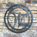 2 ft Metal monogram baked on  finish, monogram with hidden mount, laser cut monogram