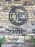 2 ft Metal monogram baked on  finish, monogram with hidden mount, laser cut monogram