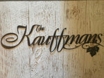 Elegant Metal Name SIGN with leaves