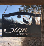 Metal WOLF Sign , WOLF howling personalized sign