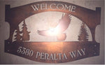 Metal sign  EAGLE, EVERGREENS 3ft wide