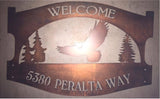 Metal sign  EAGLE, EVERGREENS 3ft wide