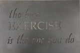 metal exercise sign