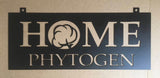 Custom metal sign with cotton boll in black powder coat finish
