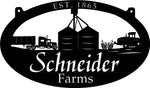 4' metal sign customized with GRAIN BIN ,TRACTOR and Truck
