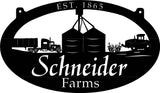 4' metal sign customized with GRAIN BIN ,TRACTOR and Truck
