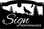 Metal WOLF Sign , WOLF howling personalized sign