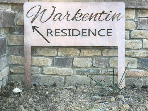 2ft  metal sign on stakes personalized