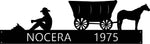 Rustic metal cowboy sign with cowboy and covered wagon