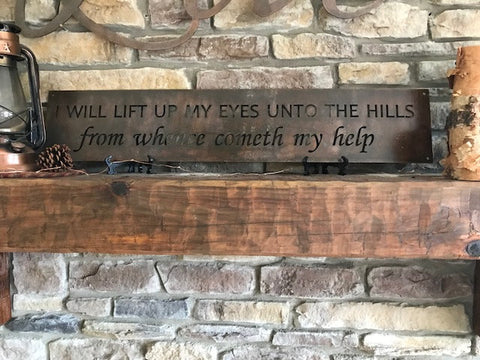 I Will Lift Up My Eyes unto the Hills metal plaque