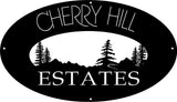 Metal MOUNTAIN EVERGREEN Sign, laser cut EVERGREENs  MOUNTAIN sign, customized with your name