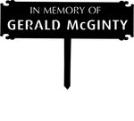 Custom metal memorial sign, in memory sign, grave marker sign,