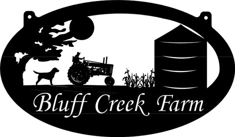 Metal farm  sign customized , GRAIN BIN sign ,OLd TRACTOR sign, 3ft