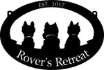 Metal sign with adorable dog silhouettes