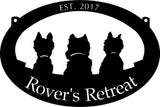 Metal sign with adorable dog silhouettes