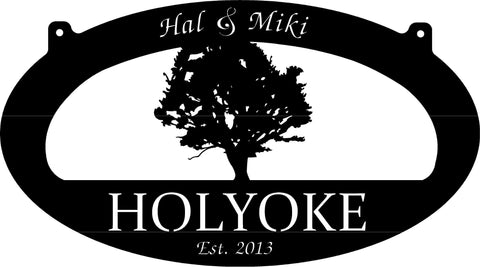 Personalized Metal OAK TREE Sign with  tree  with your name