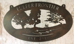 Metal Sign with CREEK, TREE Scene, 4ft personalized