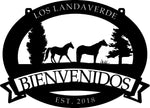 3ft metal HORSE sign with horses and YOUR name and