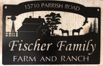 Metal HORSE Sign with Horses, BARN, WINDMILL  customized with your name