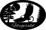 3ft EAGLE SIGN,Custom metal sign with swooping EAGLE in nature scene