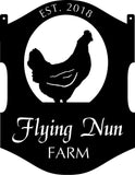 METAL CHICKEN SIGN  and custom name