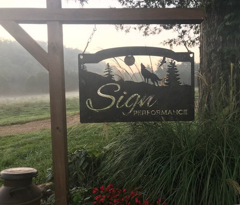 Metal WOLF Sign , WOLF howling personalized sign