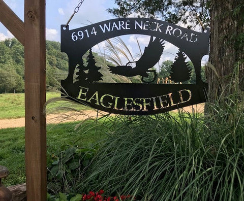 Metal sign  EAGLE, EVERGREENS 3ft wide
