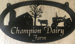 Metal Sign ,barn,cow,tractor sign 3ft,customized with your name