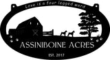 Metal Sign with  Barn and  Boxer Dogs 4ft