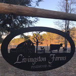 Metal Farm Sign, Barn ,Cow ,Calf ,chicken ,4ft sign