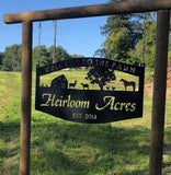 3ft Metal Sign , barn , GOAT, CHICKENS sign, customized with your name
