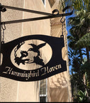 Metal HUMMINGBIRD SIGN with your name