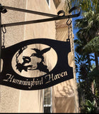 Metal HUMMINGBIRD SIGN with your name