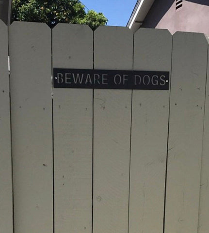 Metal Beware of Dogs  sign in gorgeous copper acid with baked on clear coat